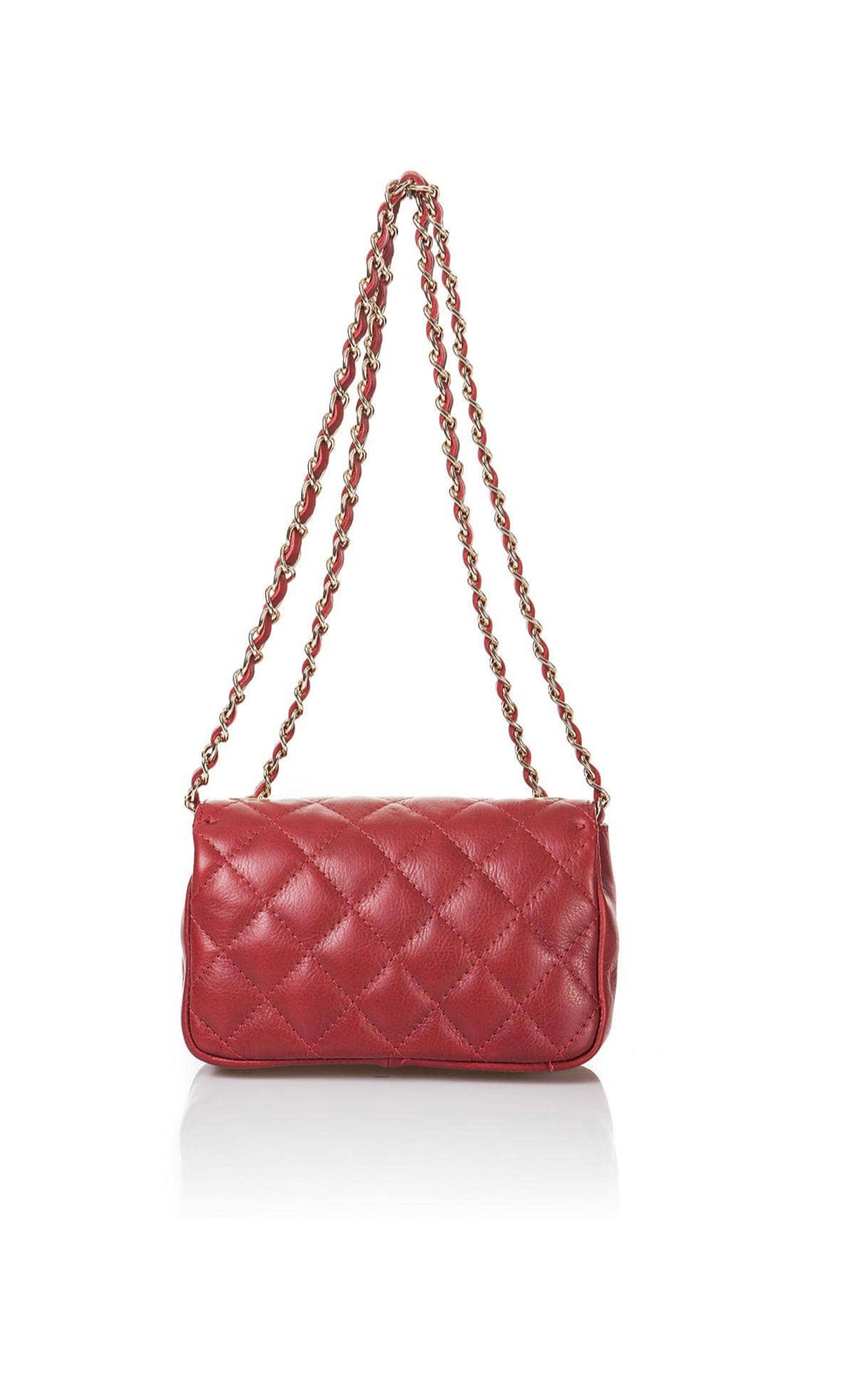 Mini diamond quilted leather bag