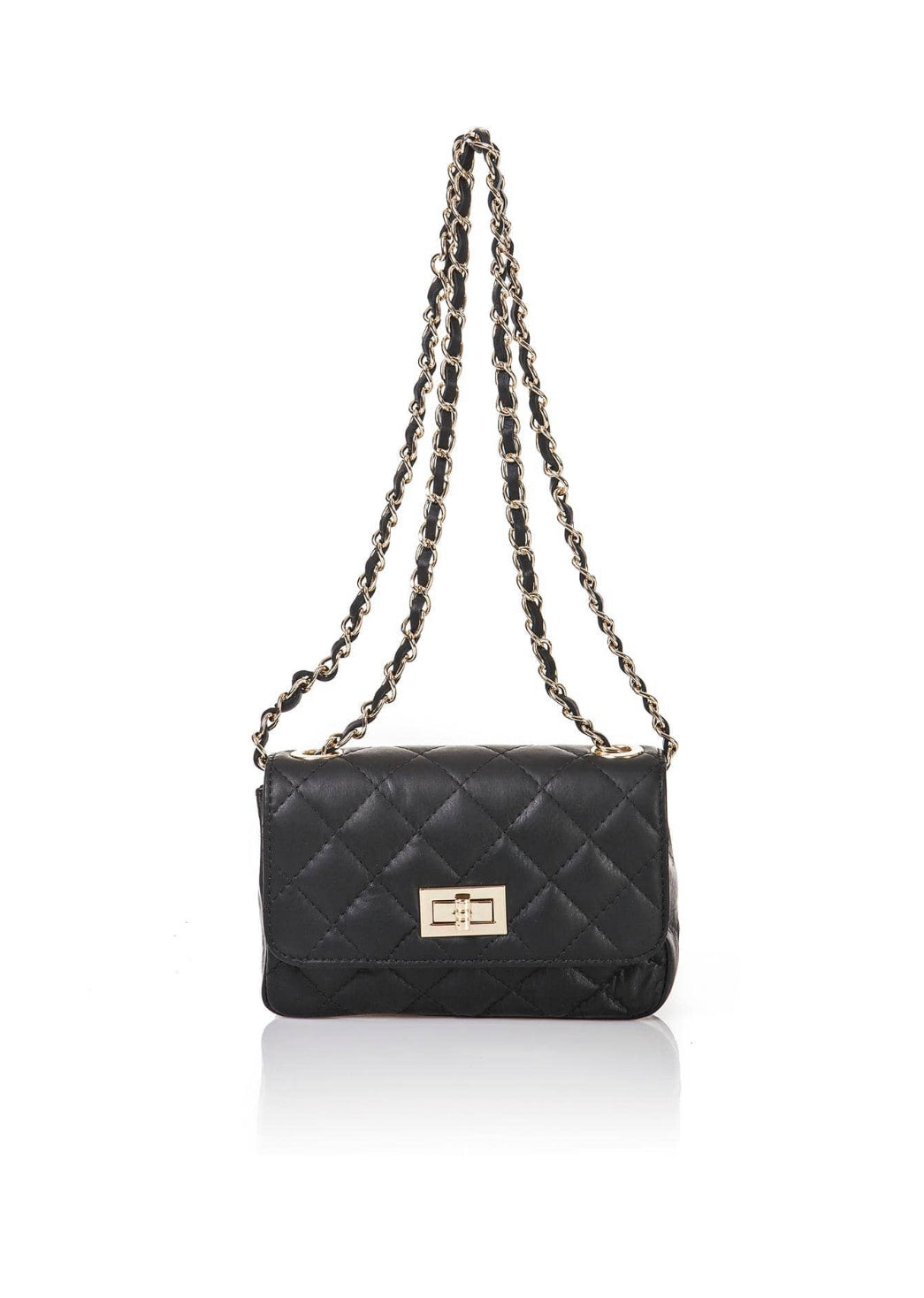 Mini diamond quilted leather bag