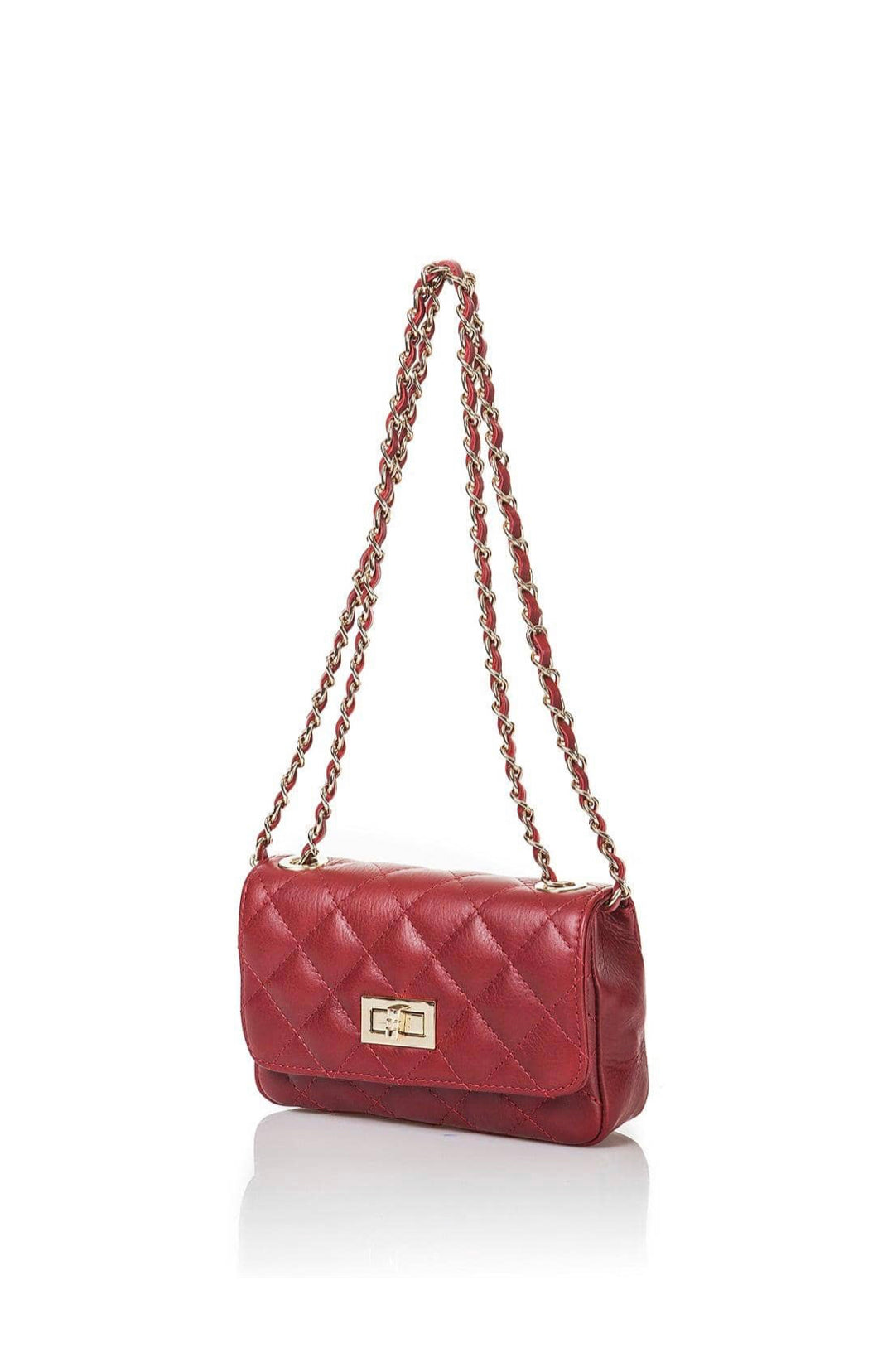 Mini diamond quilted leather bag
